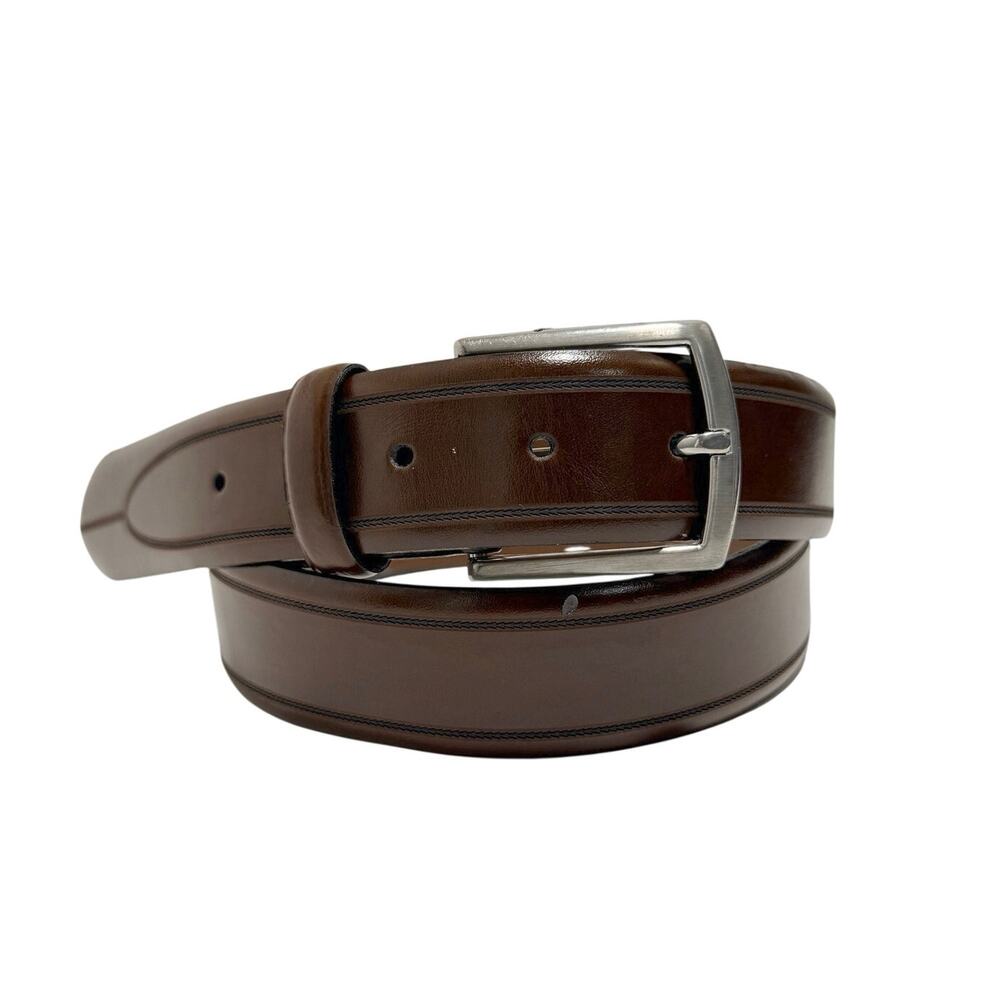 Allen Edmonds Wide Basic Leather Dress Belt 36 Coffee Mens 1015665